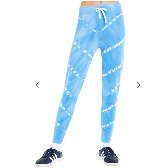 NWT Wildfox Jack Jogger Sweatpants in Blue Tie Dye - Picture 2 of 7
